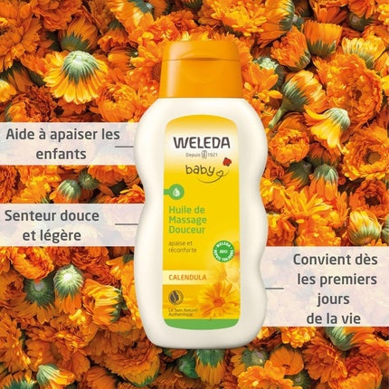 Weleda Baby Calendula Oil, 200ml | Natural Baby Body Oil for Gentle Skin Care & Massage