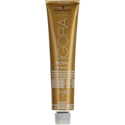 Schwarzkopf Professional Igora Royal Absolutes 5-80 Light Brown Red Natural Permanent Hair Colour, 60ml