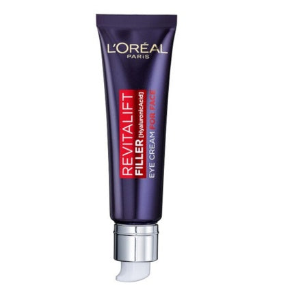 L'Oréal Paris Revitalift Filler Eye Cream for Face, 30ml - Hydrating Anti-Ageing Cream with Hyaluronic Acid