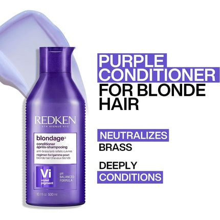 Redken Color Extend Blondage Purple Conditioner for Blonde Hair, 500ml - Toning Conditioner for Blonde, Silver & Highlighted Hair