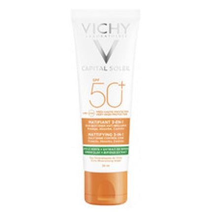 Vichy Capital Soleil 3-in-1 Mattifying Protective Face Cream SPF 50, 50ml – High Protection Sunscreen for Oily & Combination Skin