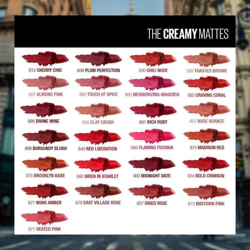 Maybelline New York Color Sensatiol Creamy Matte Lipstick, Lasts Up To 12H - Midnight Date, 3.9g Buy at Indicrest Image 5