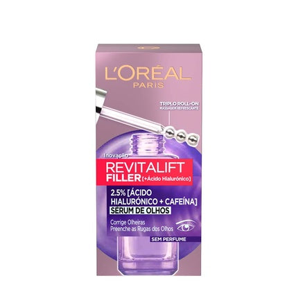 L'Oréal Paris Revitalift Filler Eye Serum, 20ml Hydrating Eye Serum with Hyaluronic Acid