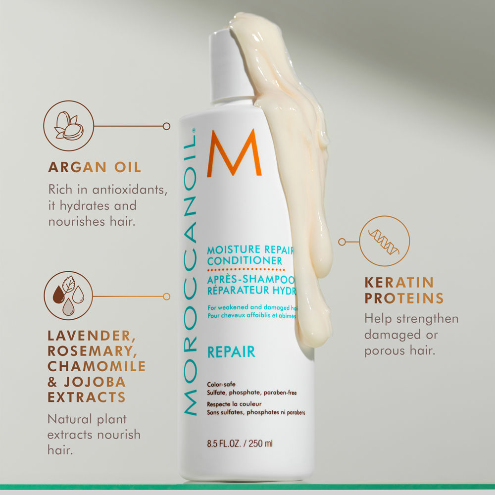 Moroccanoil Moisture Repair Conditioner | Argan Oil & Keratin | Repairs & Strengthens Damaged Hair, 250ml
