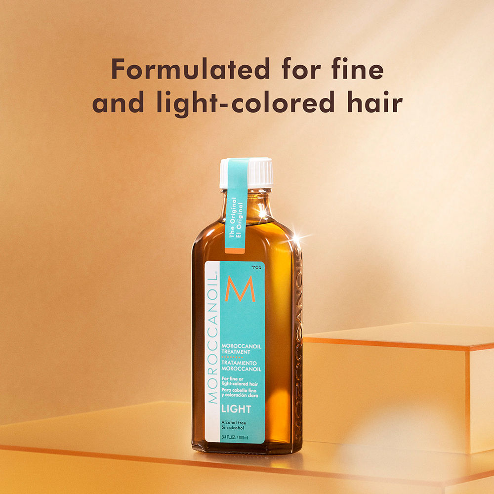 Moroccanoil Treatment Light Hair Oil | Argan Oil | Smooths, Nourishes & Boosts Shine for Fine/Light Hair, 100ml