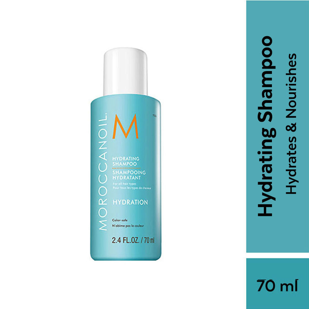 Moroccanoil Hydrating Shampoo | Argan Oil, Vitamins A & E | Moisture Boost & Shine for All Hair Types, 70ml, Buy from Indicrest