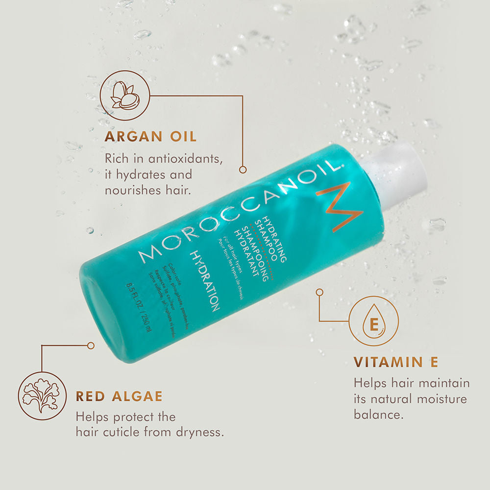 Moroccanoil Hydrating Shampoo | Argan Oil, Vitamins A & E | Moisture Boost & Shine for All Hair Types, 70ml