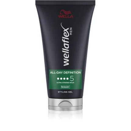 Wella Wellaflex Men All Day Definition Gel Ultra Strong Hold, 150ml - Hair Styling Gel for Long-Lasting Control