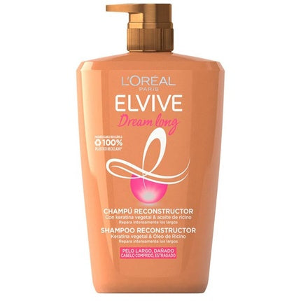 L'Oreal Paris Elvive Dream Lengths Shampoo, 1000ml - Strengthening Shampoo for Long, Damaged Hair