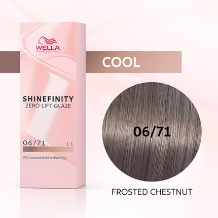 Wella Professionals Shinefinity Color Glaze 06/71 Frosted Chestnut Dark Blonde Brown Ash Demi-Permanent Hair Color, 60ml