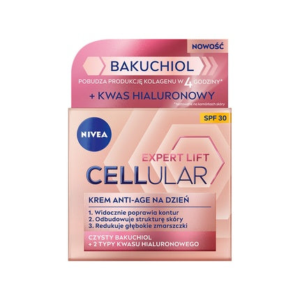 Nivea Cellular Expert Lift Bakuchiol Night Cream, 50ml - Overnight Firming Face Moisturiser with Bakuchiol