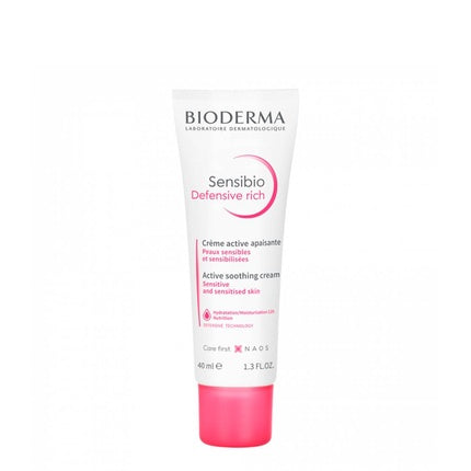 Bioderma Sensibio Defensive Rich Active Soothing Cream, 40ml | Nourishing Moisturiser for Sensitive & Dry Skin