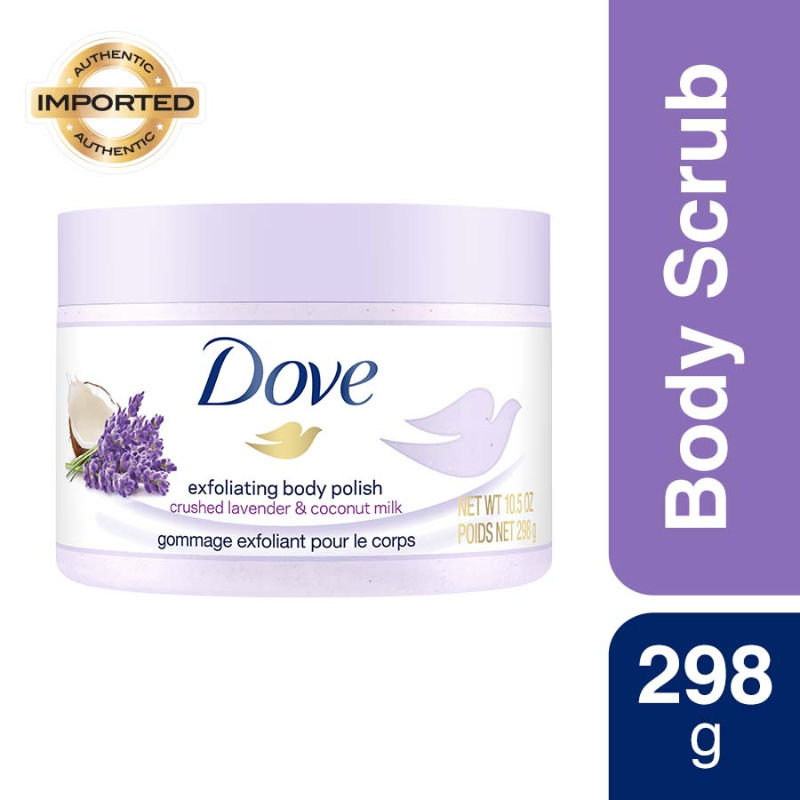 Dove Exfoliating Body Polish Scrub With Crushed Lavender And Coconut Milk, 298g Buy at Indicrest