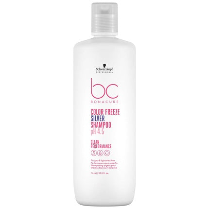 Schwarzkopf Professional Bonacure Color Freeze Silver Shampoo, 1000ml for Blonde, Grey & Highlighted Hair