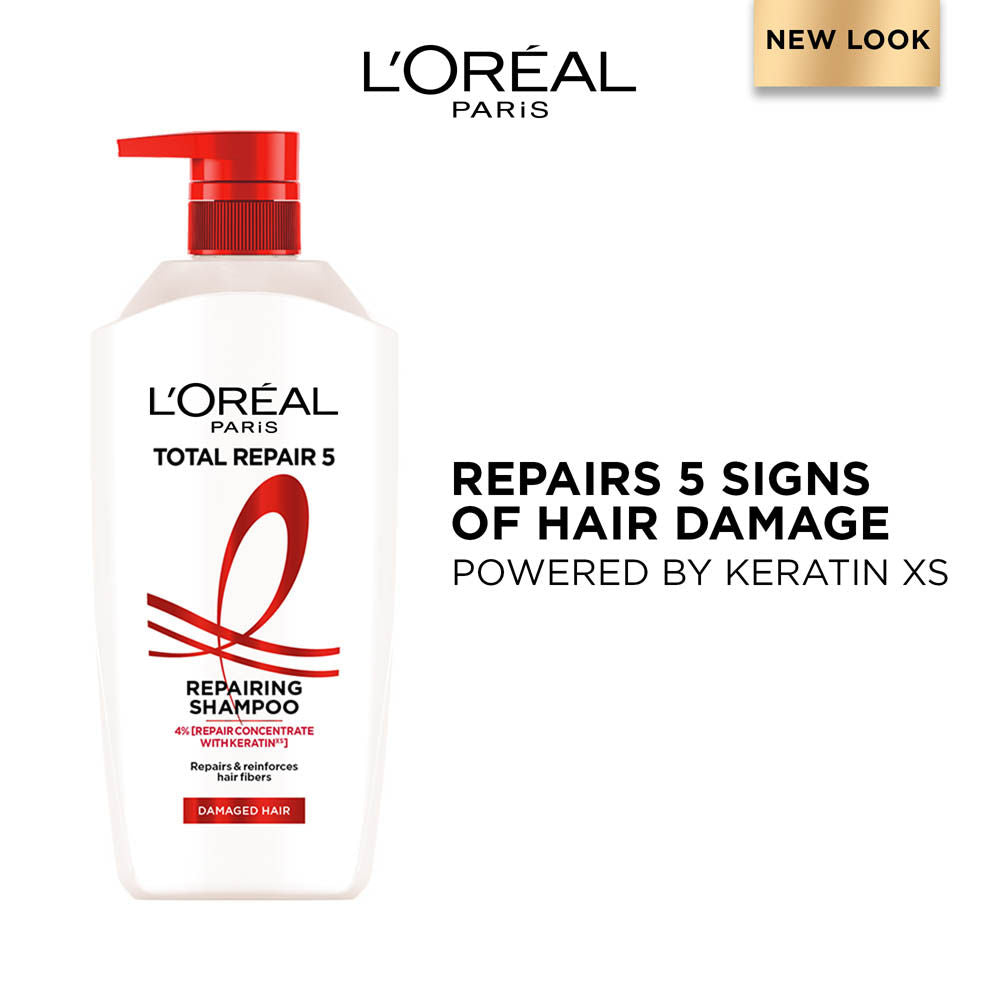 L'Oreal Paris Total Repair 5 Repairing Shampoo With Keratin XS For Damaged Hair, 650ml Buy at Indicrest