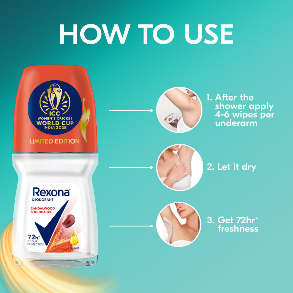 Rexona Antiperspirant Roll-on - Sandalwood And Jojoba Oil, 50ml Buy at Indicrest Image 4