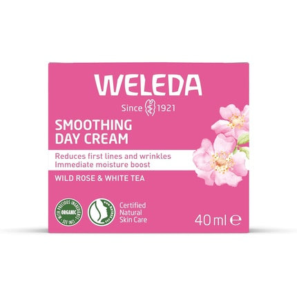 Weleda Wild Rose & White Tea Smoothing Day Cream, 40ml | Daily Hydrating Face Cream for Smoother-Looking Skin