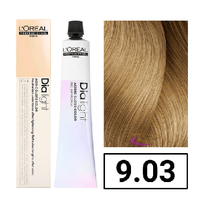 L'Oreal Professionnel Dia Light 9.03 Natural Gold Milkshake Demi-Permanent Hair Color, 50ml
