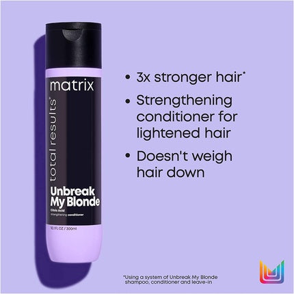 Matrix Total Results Unbreak My Blonde Hair Conditioner, 300ml | Strengthening Conditioner for Lightened & Blonde Hair