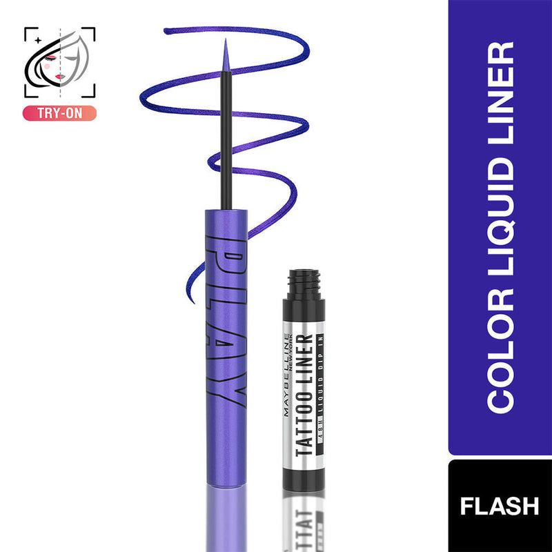 Maybelline New York Tattoo Play Blue Liquid Eyeliner - Metallic Finish - Flash, 2.1ml Buy at Indicrest