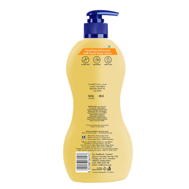 Parachute Advansed Soft Touch Body Lotion For Women & Men - 100% Natural, 72h Moisturisation, 400ml Buy at Indicrest Image 7
