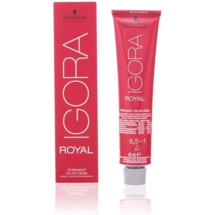 Schwarzkopf Professional IGORA Royal 9.5-1 Pastel Pearl Blonde Permanent Hair Colour, 60ml