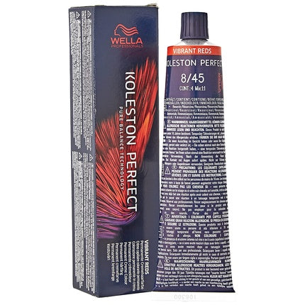 Wella Professionals Koleston Perfect Me+ Vibrant Reds 8/45 Permanent Hair Color, 60ml