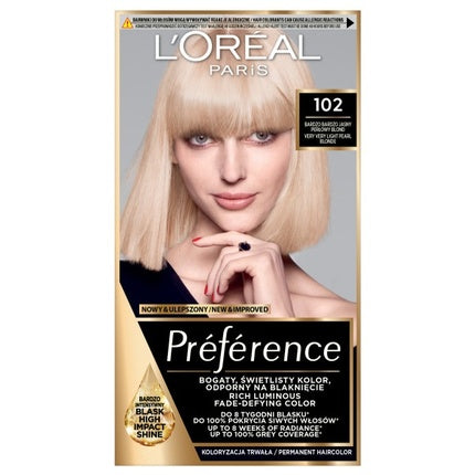 L'Oreal Paris Preference Feria Hair Color 102 Iridescent Bliss Permanent Hair Colour Kit