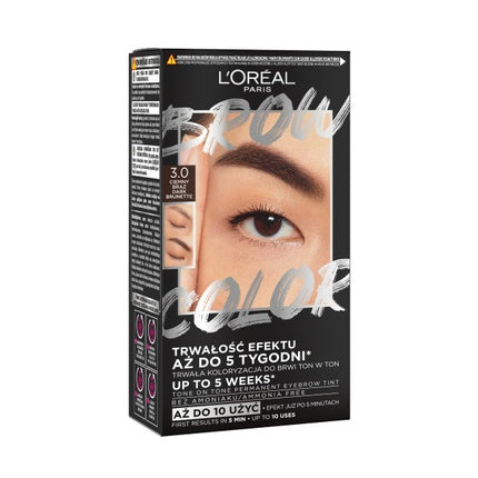 L'Oréal Paris Brow Color Eyebrow Coloring Set 3.0 Dark Brunette Long-Lasting Brow Tint Kit