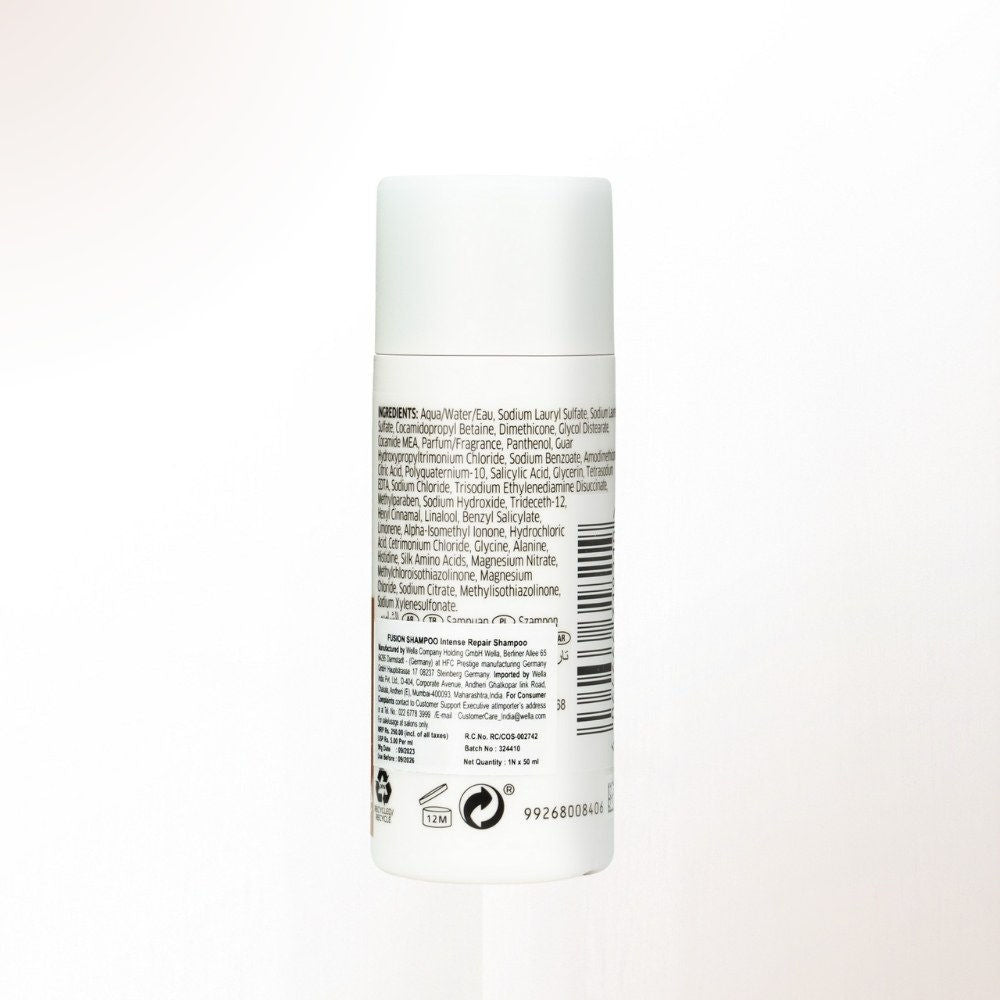 Wella Professionals Fusion Intense Repair Shampoo For Damaged Hair With Silk Amino Acids, 50ml Buy at Indicrest Image 9