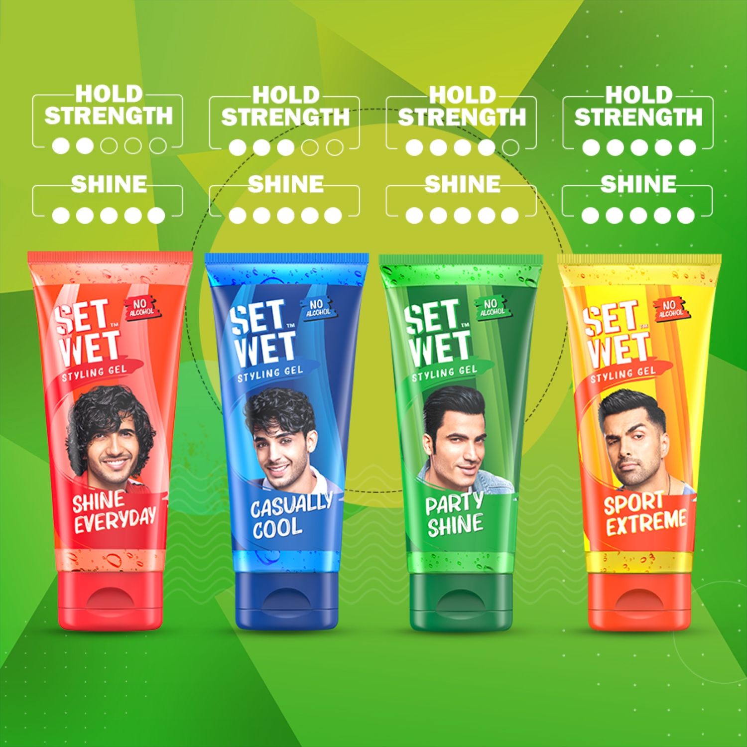 Set Wet Hair Gel for Men Vertical Hold Strong Hold High Shine No Alcohol No Sulphate, 100ml Buy at Indicrest Image 7