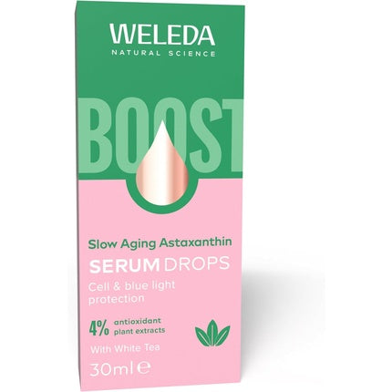 Weleda Slow Aging Astaxanthin Face Serum Drops with White Tea Hydrating Antioxidant Face Serum