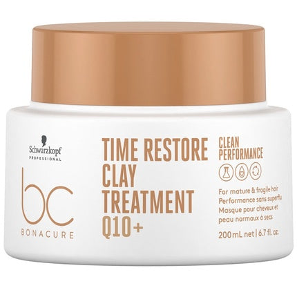 Schwarzkopf Professional BC Bonacure Time Restore Clay Treatment Strengthening Mask for Mature & Brittle Hair, 200ml
