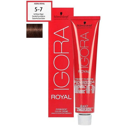 Schwarzkopf Professional IGORA Royal Permanent Hair Color 5-7 Light Chestnut Copper Hair Dye, 60ml