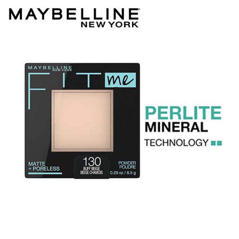 Maybelline New York Fit Me Matte + Poreless Pressed Powder, Lightweight - Buff Beige 130, One Size Buy at Indicrest Image 3