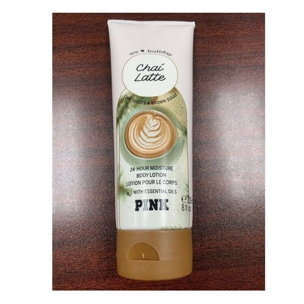 Victoria's Secret PINK Chai Latte 24 Hour Moisture Body Lotion, 236ml (8oz) – Hydrating Body Lotion with Warm Gourmand Fragrance