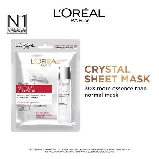 L'Oreal Paris Revitalift Crystal Micro-Essence Brightening Sheet Mask, 25g Buy at Indicrest