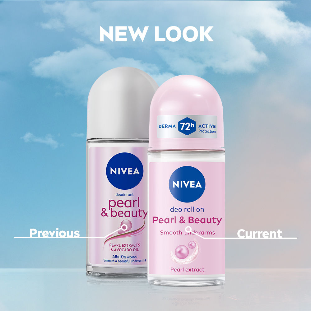 Nivea 72H Active Protection With Pearl Extract Deo Underarm Roll On - Smooth Skin, Odor Protection, 50ml Buy at Indicrest Image 3