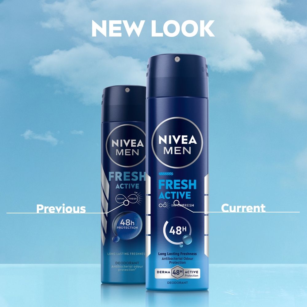 Nivea MEN Deodorant, Fresh Active, 48h Long lasting Freshness, 150ml Buy at Indicrest Image 3