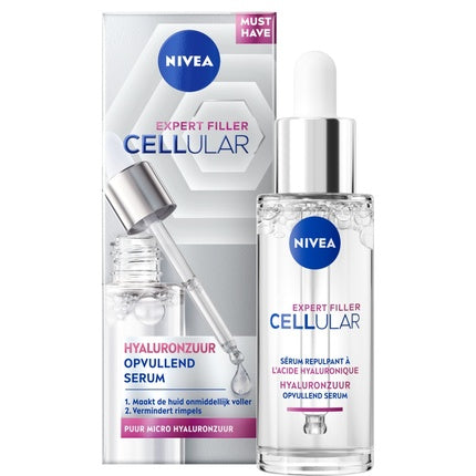 Nivea Cellular Expert Filler Hyaluron Filling Serum Hydrating Face Serum with Hyaluronic Acid, 30ml