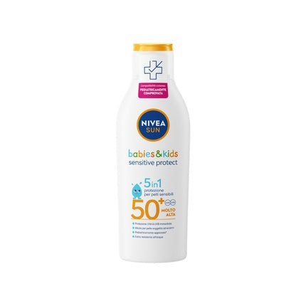 Nivea Sun Babies & Kids Sensitive Protect SPF 50+ Sunscreen Lotion, 200ml Very High Protection