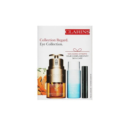 Clarins Double Serum Gift Set with Double Serum Eye, 20ml, Instant Eye Make-Up Remover, 50ml & Supra Lift & Curl Mascara, 3ml