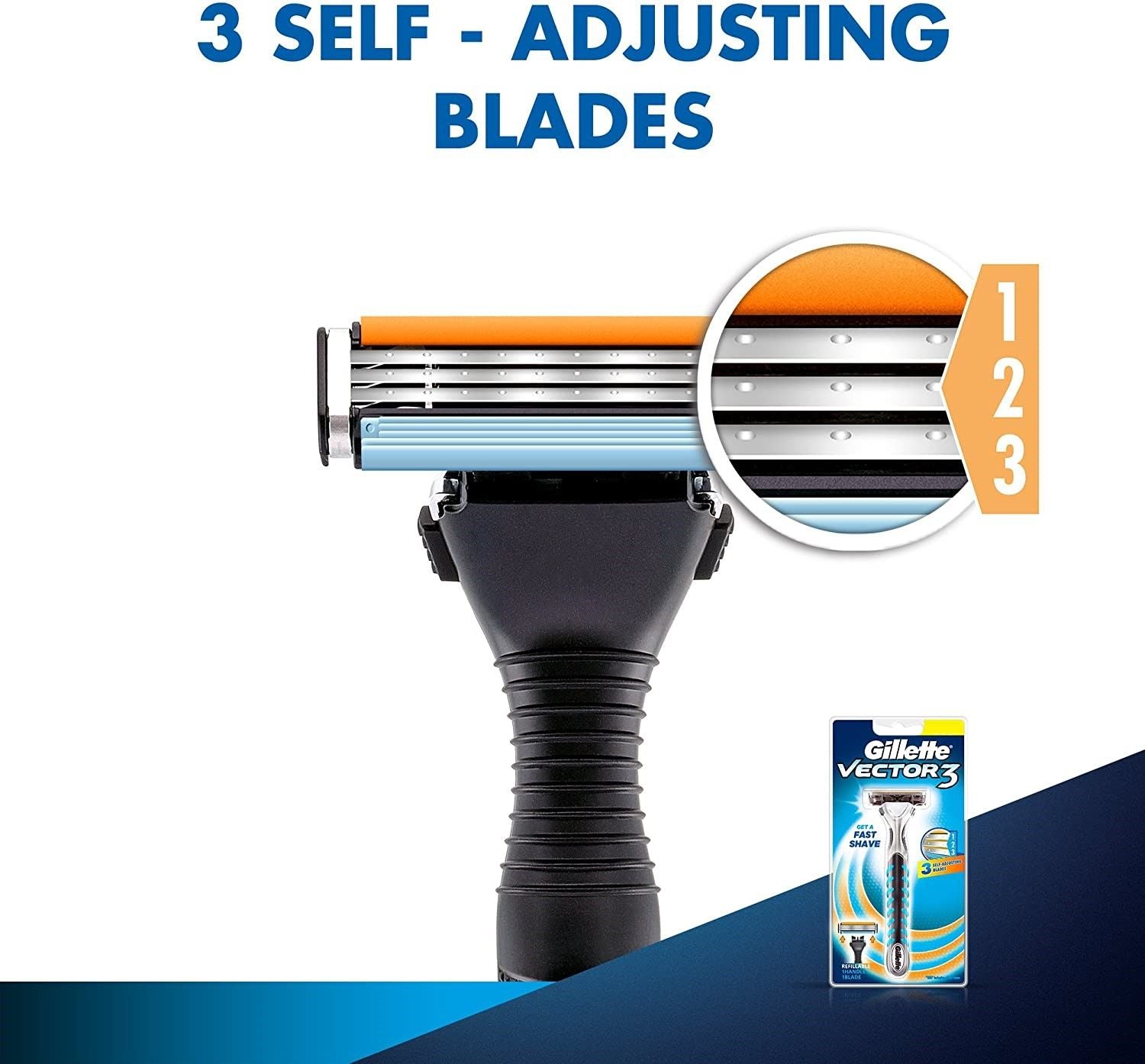Gillette Vector 3 Manual Shaving Razor for men Buy at Indicrest Image 5