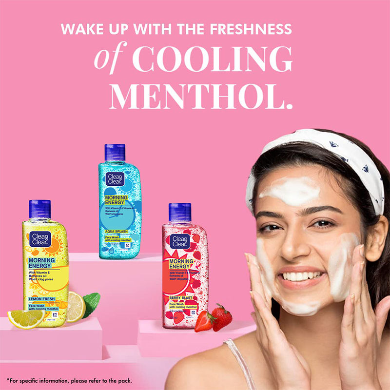 Clean & Clear Morning Energy Berry Blast Face Wash - Gentle Cleanser with Menthol for Oily Skin, 100ml Buy at Indicrest Image 6