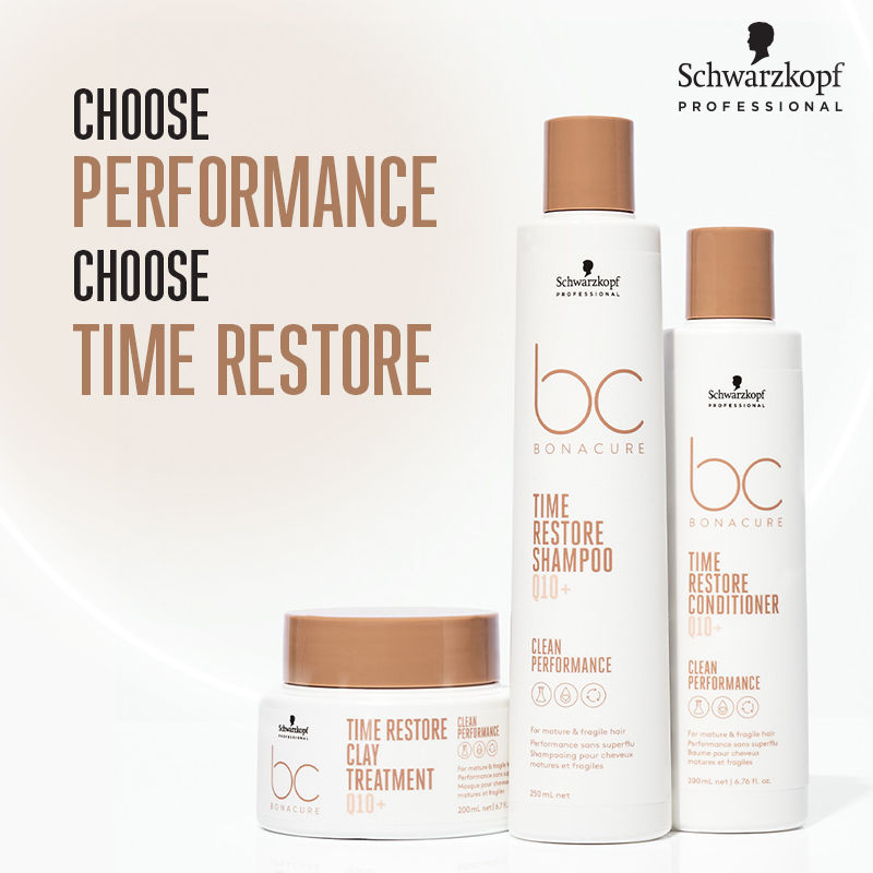 Schwarzkopf Professional Bonacure Time Restore Shampoo With Q10+ - For Mature Hair, 250ml Buy at Indicrest Image 9