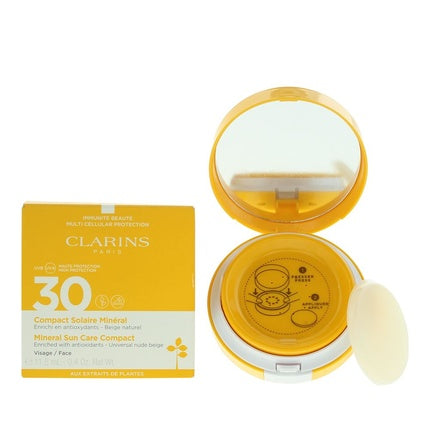 Clarins Mineral Sun Care Compact Toning Fluid for Face SPF 30, 15g – Mineral Compact Foundation with Broad Spectrum Sun Protection