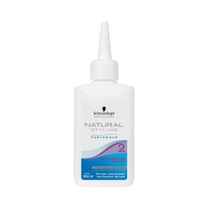 Schwarzkopf Professional Natural Styling Glamour 2 Perm Lotion, 80ml – Professional Hair Perm Solution for Colour-Treated & Porous Hair