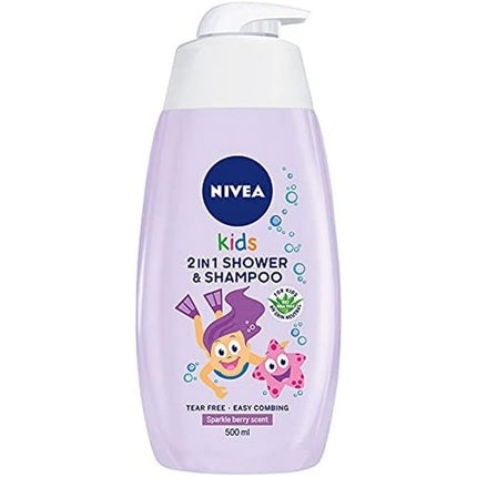 Nivea Body & Hair Cleaner 2-in-1 with Berry Fragrance, 500ml - Refreshing Shower Gel for Hair & Body