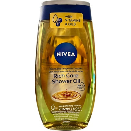 Nivea Huile de Douche Shower Oil, 200ml Nourishing Body Cleanser for Dry Skin