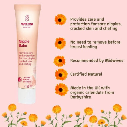 Weleda Nipple Balm for Sore Nipples with Lanolin | Midwife-Developed Breast Care Cream for Breastfeeding Mothers